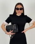 Abito GRACE - Abito lungo con piume- preordine 6-7 giorni