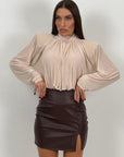 Gonna NANCY corta in ecopelle