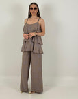 Cordset ELISA - Completo blusa con rouche e pantalone