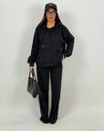 Tuta NOIR - Completo felpa con cappuccio e pantalone