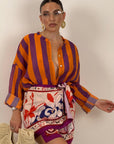 Camicia a righe ARANCIONE&VIOLA