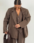 Tailleur LINA - Completo tre pezzi,giacca gilet e pantalone gessato