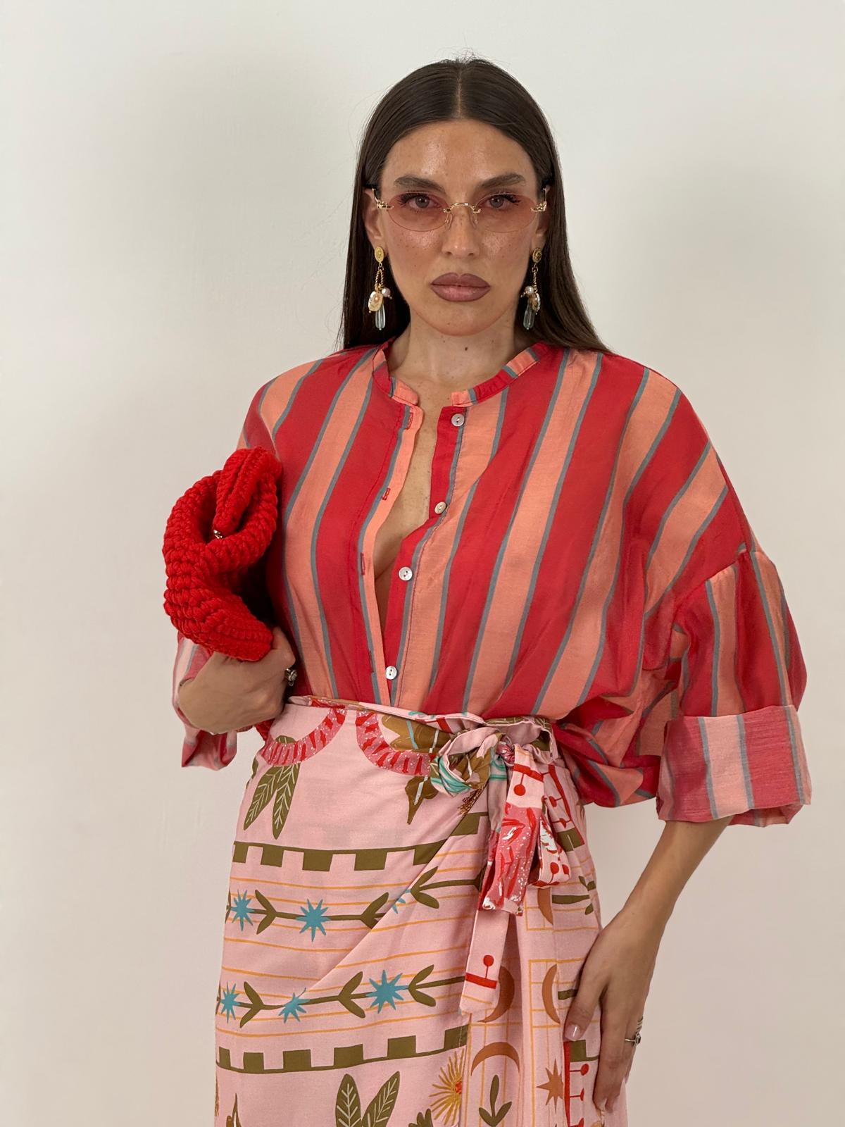 Camicia tricolore a righe RED