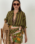 Camicia a righe VERDE&MARRONE