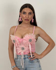 Top con mega fiori