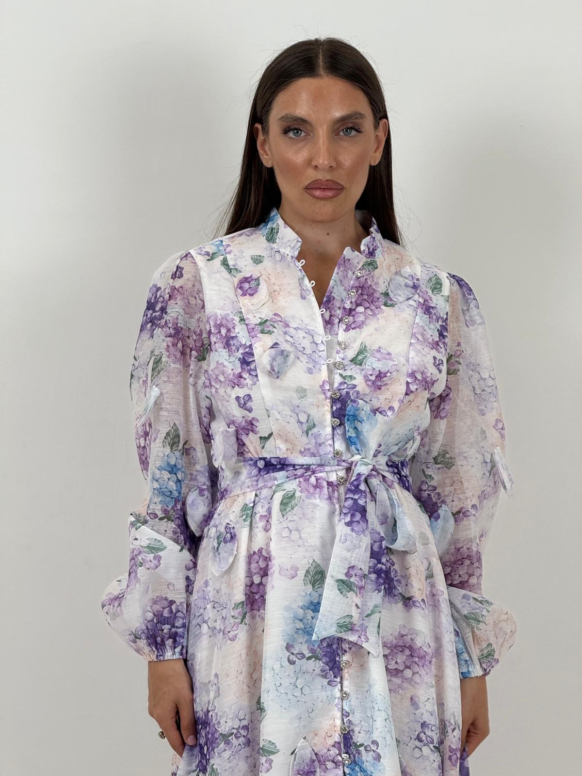 Saldo ABITO VIOLET - Abito lungo a fantasia COLLEZIONE CHIC