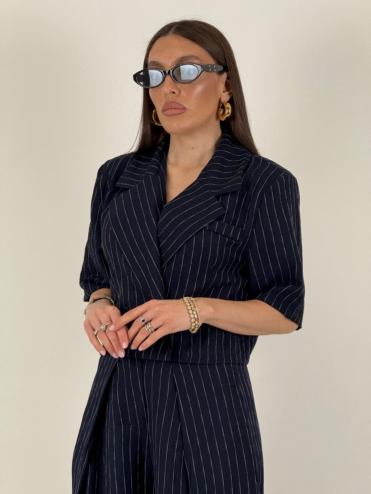Tailleur PALMA - Completo giacca corta e pantalone gessato