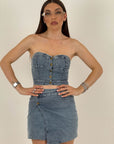 Cordset LUANA - Completo top e gonna corta in jeans