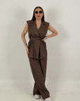 Tailleur ESTER - Completo gilet con cintura e pantalone