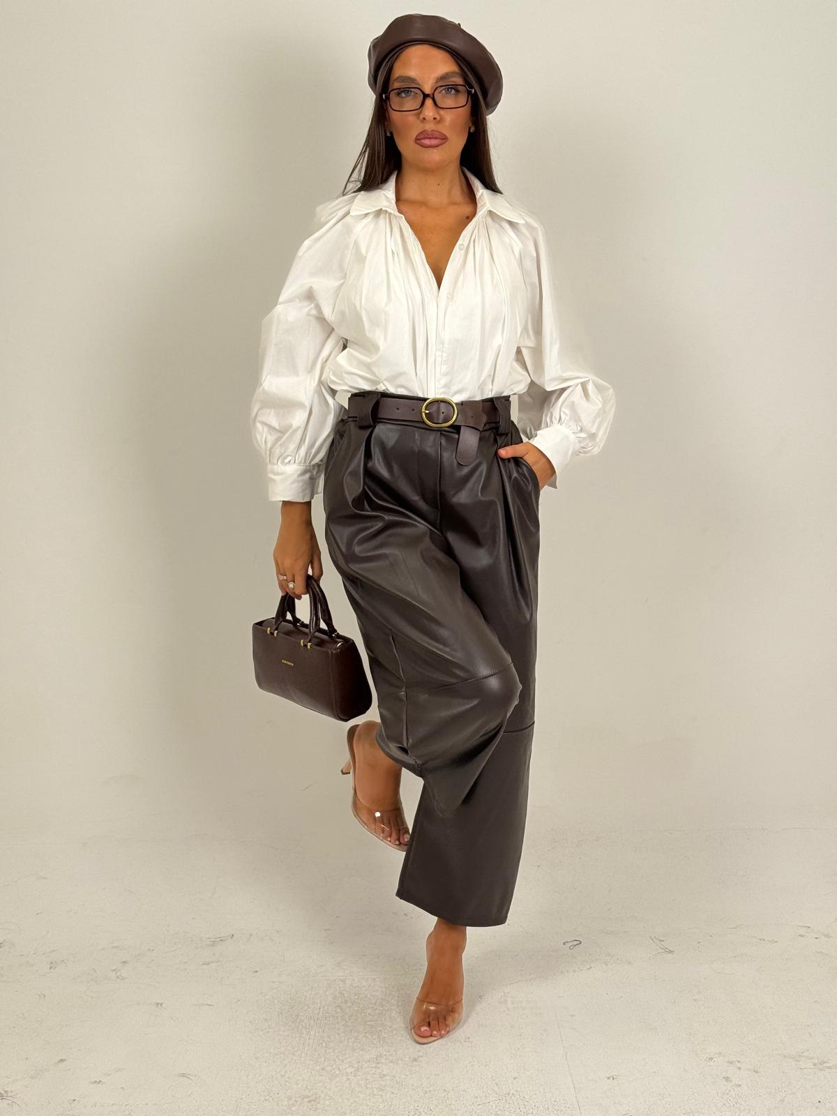 Pantalone MEHDI - Pantalone in ecopelle