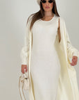 Cordset GIORGIA - Completo composta da abito lungo a costine con cardigan