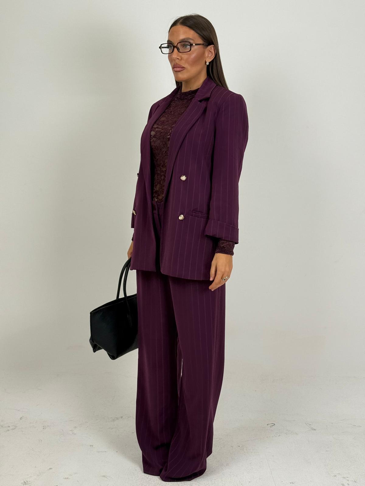 Tailleur EKREM - Completo giacca con bottoni dorati e pantalone gessato