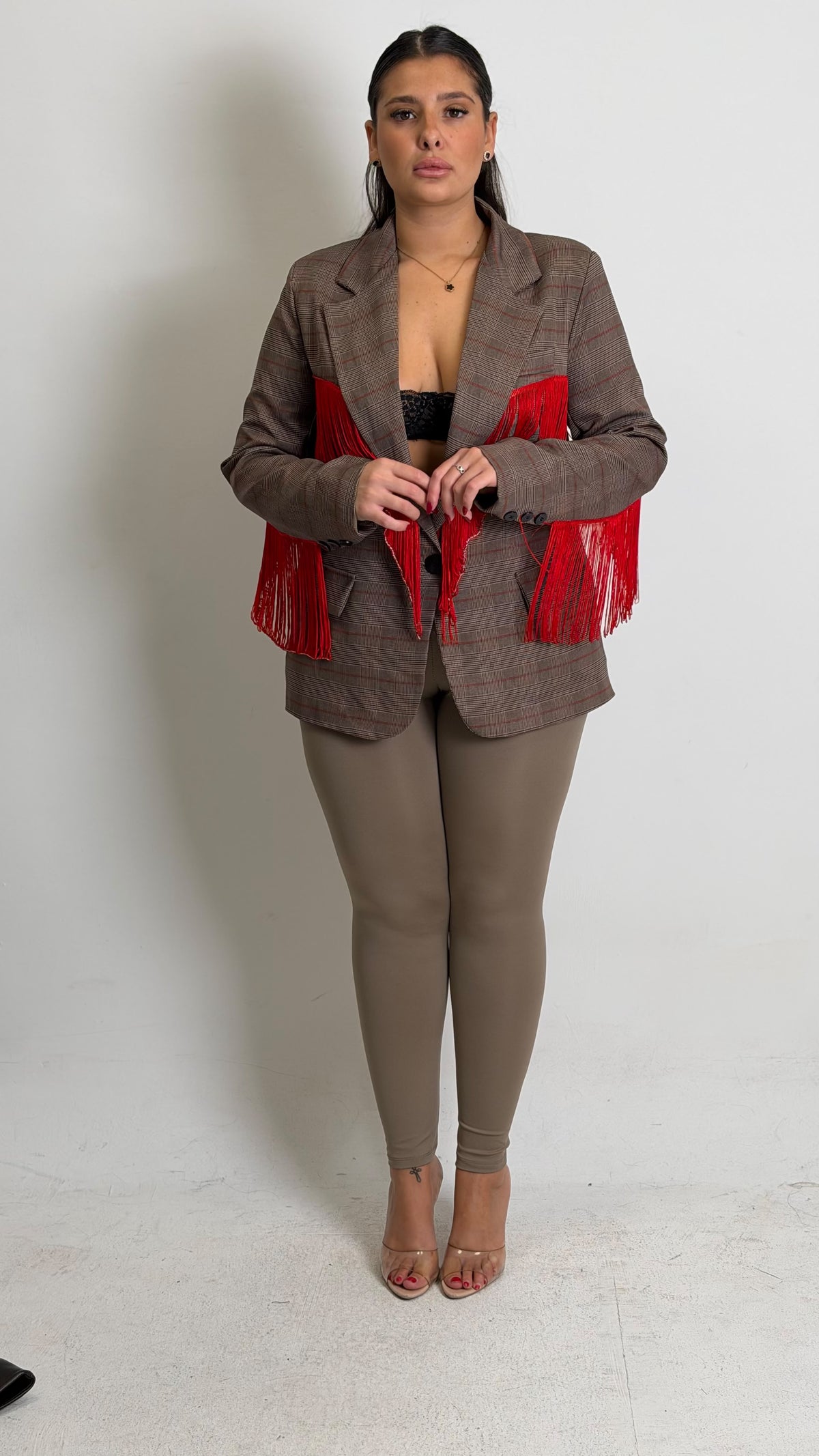 CURVY Giacca FLORA con frange