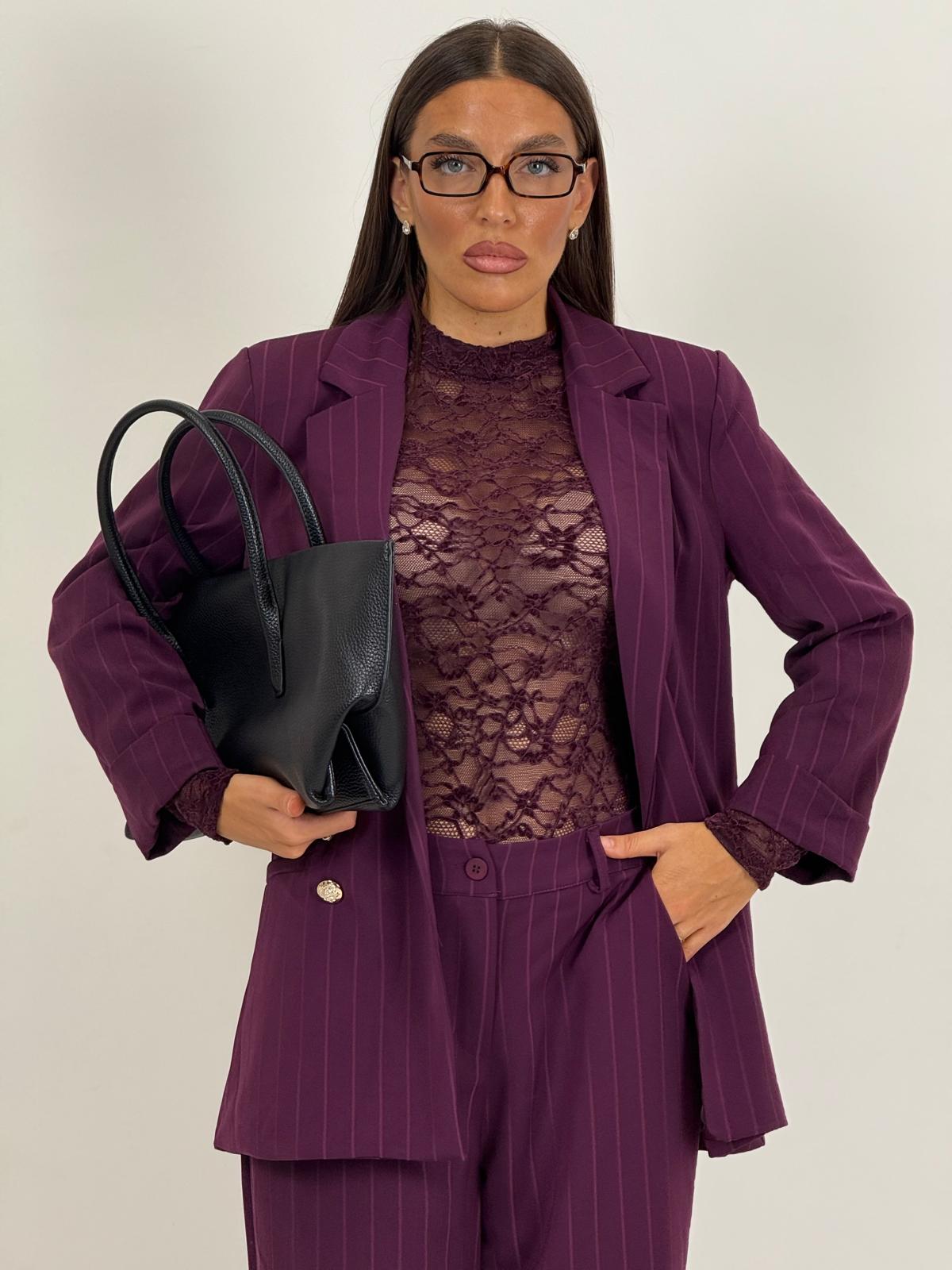 Tailleur EKREM - Completo giacca con bottoni dorati e pantalone gessato