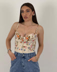 SALDO Top Lumina fantasia fiori