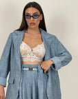 Tailleur CHIARA - Completo effetto lino con giacca monopetto e pantalone