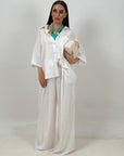 Cordset JOSEPHINE - Completo camicia e pantalone 55%lino e 45%cotone