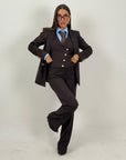 Tailleur DEMETRA - Completo sartoriale 3 pezzi - Panciotto, pantalone palazzo e Giacca doppiopetto con bottoni dorati