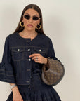 Cordset BRIGITTA - Completo giacca e gonna corta in jeans