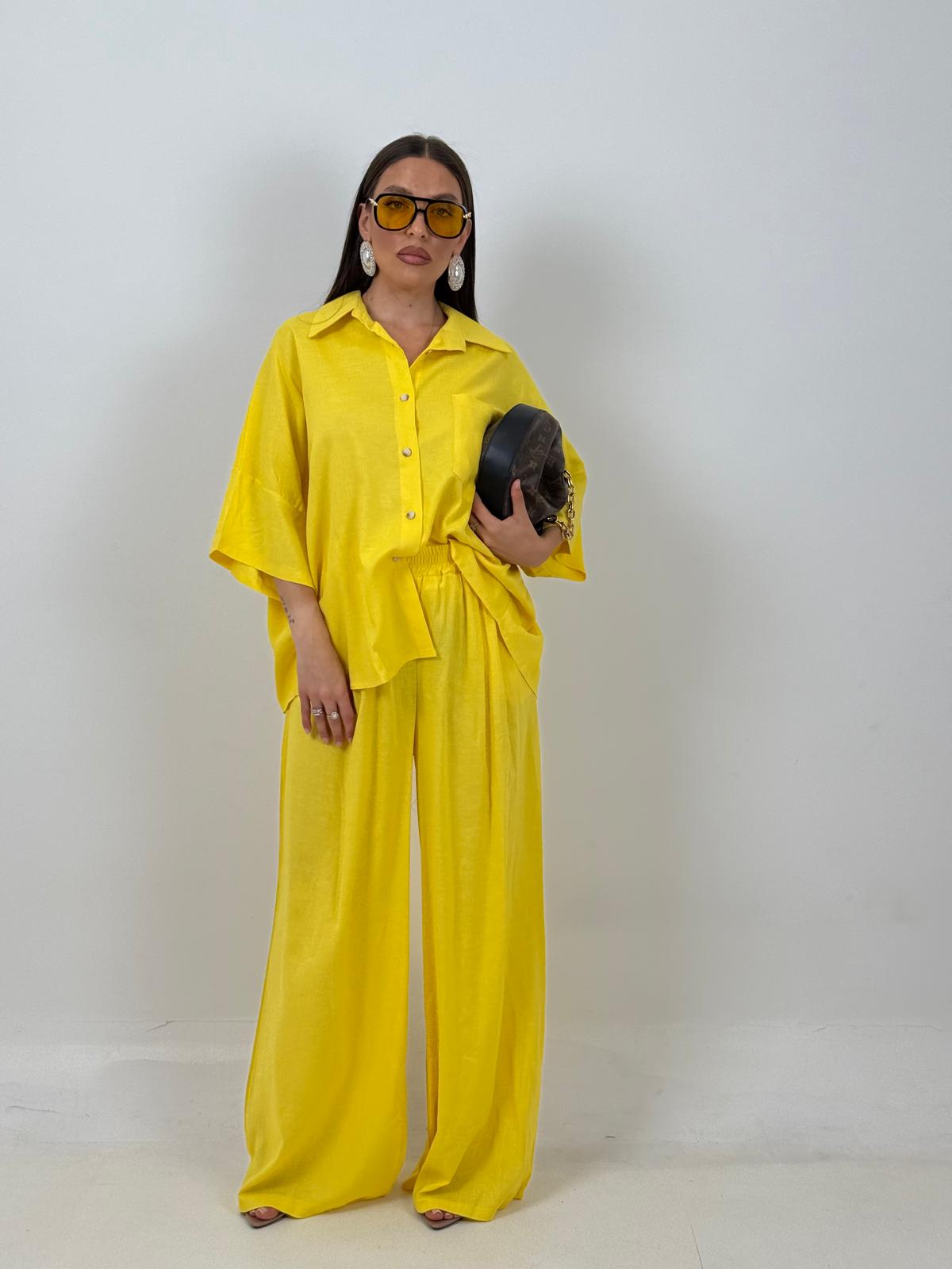 Cordset JOSEPHINE - Completo camicia e pantalone 55%lino e 45%cotone