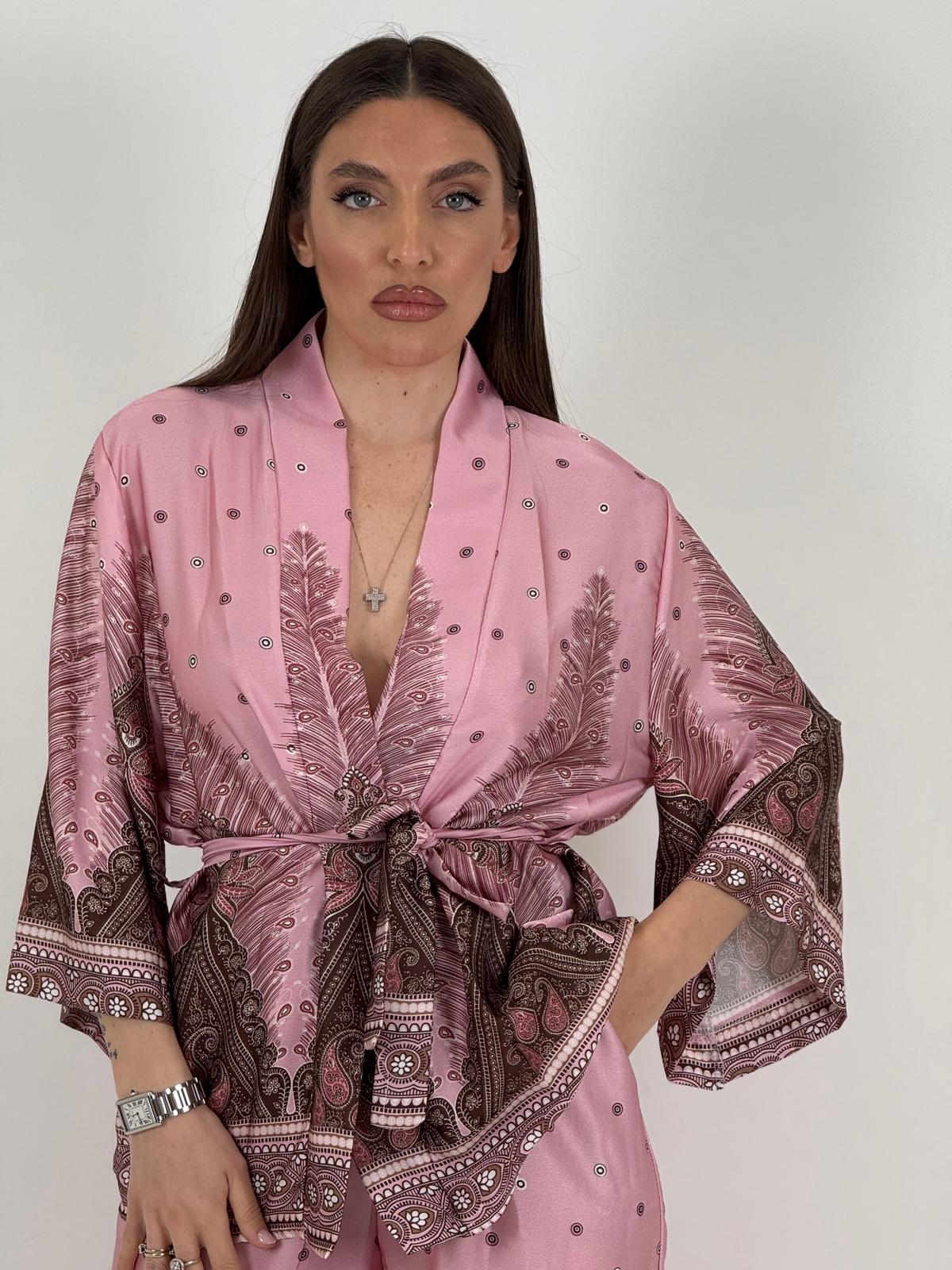 Saldo Tailleur kimono - Kimono e pantalone palazzo effetto seta