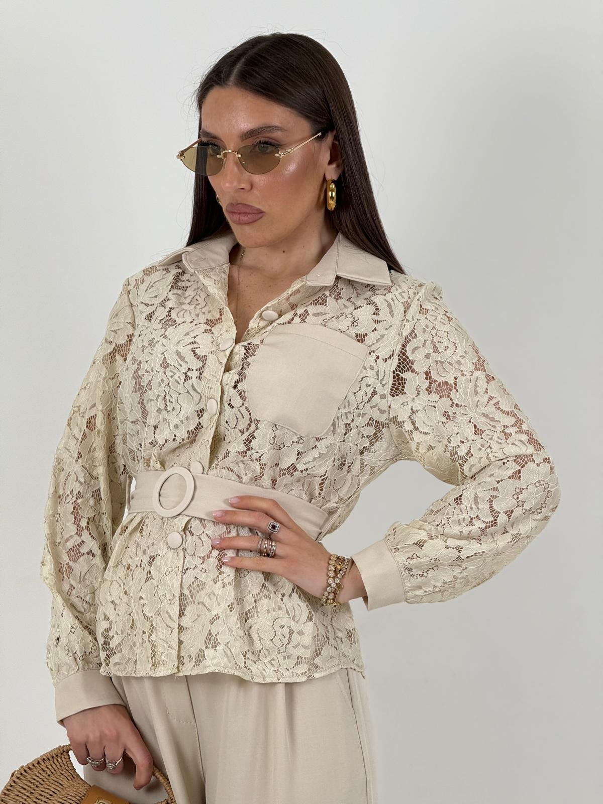 Cordset LOKA - Completo camicia in pizzo e pantalone