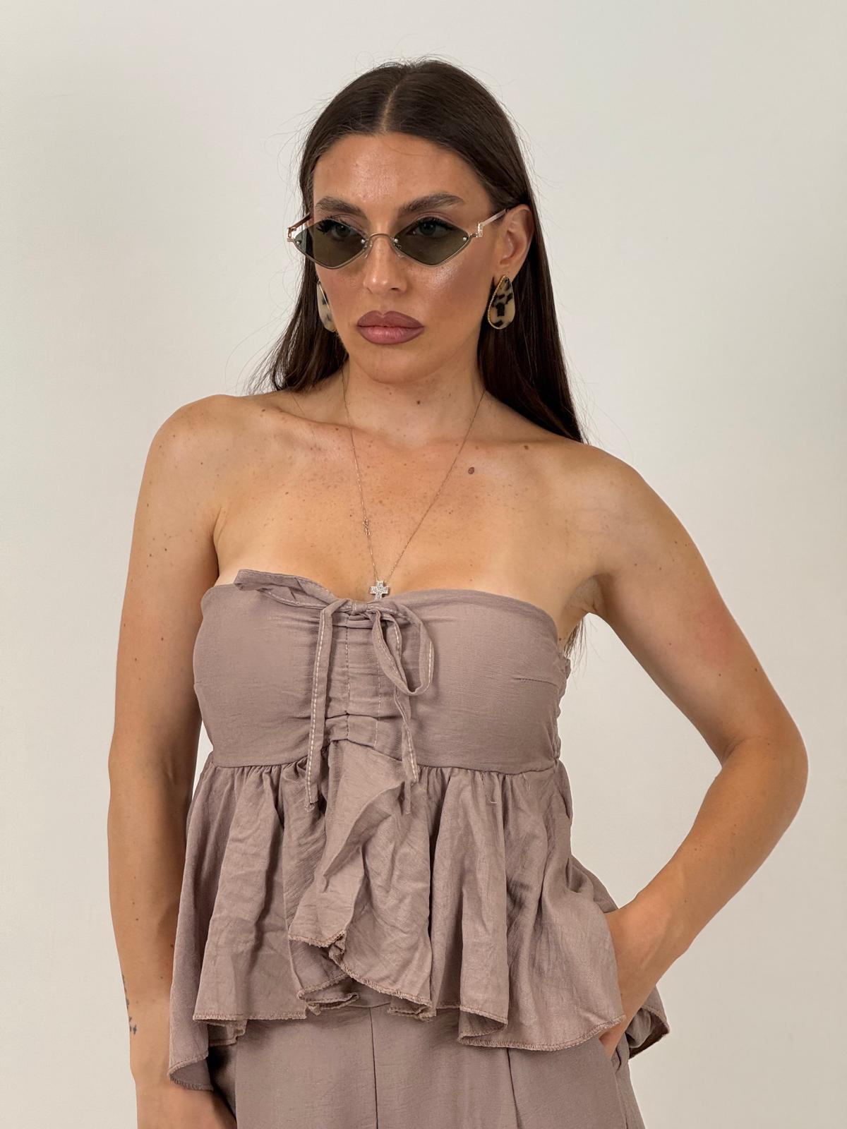 Cordset RUBY - Completo top a fascia e Pantalone low cost