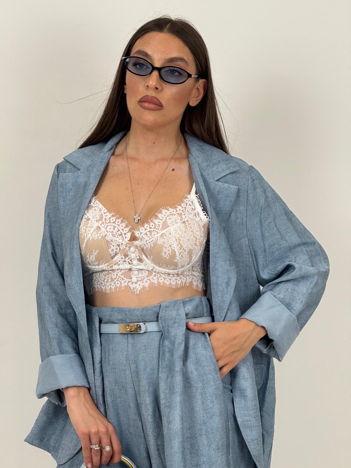 Tailleur CHIARA - Completo effetto lino con giacca monopetto e pantalone