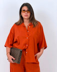 CURVY Cordset JOSEPHINE - Completo camicia e pantalone 55%lino e 45%cotone