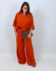 CURVY Cordset JOSEPHINE - Completo camicia e pantalone 55%lino e 45%cotone