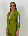Tailleur BARCELLONA economy - giacca over con pantalone palazzo con riga laterale
