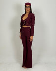 Tailleur VIOLANTE - Tailleur sartoriale 3 pezzi panciotto giacca corta e pantalone effetto guaina a zampa
