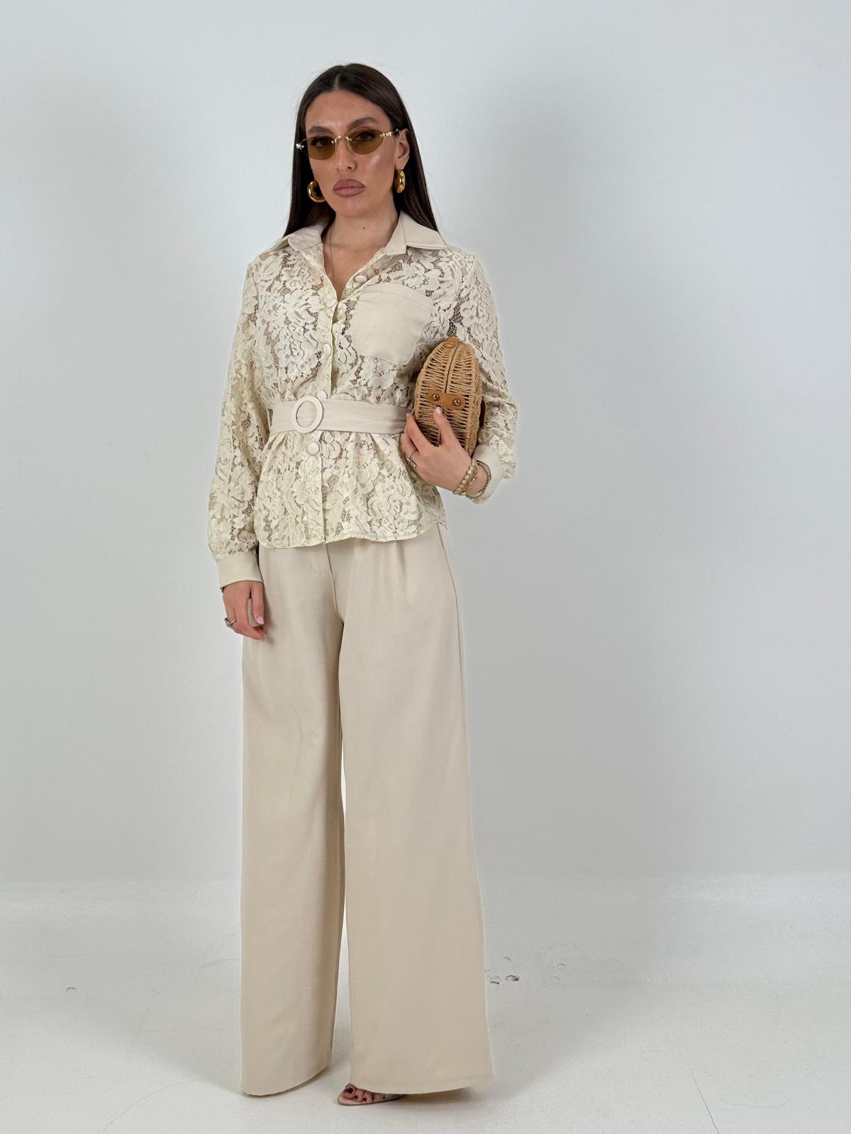 Cordset LOKA - Completo camicia in pizzo e pantalone
