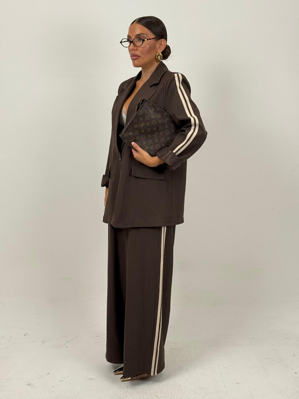 SALDO Tailleur BARCELLONA - giacca over con pantalone palazzo con riga laterale