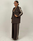 SALDO Tailleur BARCELLONA - giacca over con pantalone palazzo con riga laterale