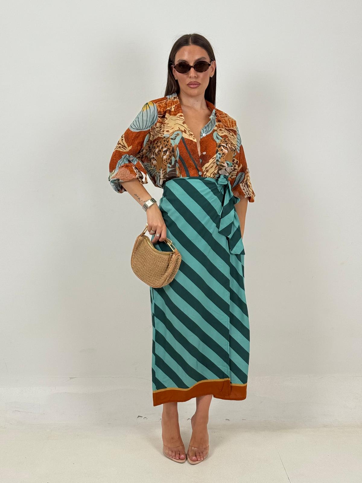 Cordset BEACH - Completo camicia e gonna pareo lunga