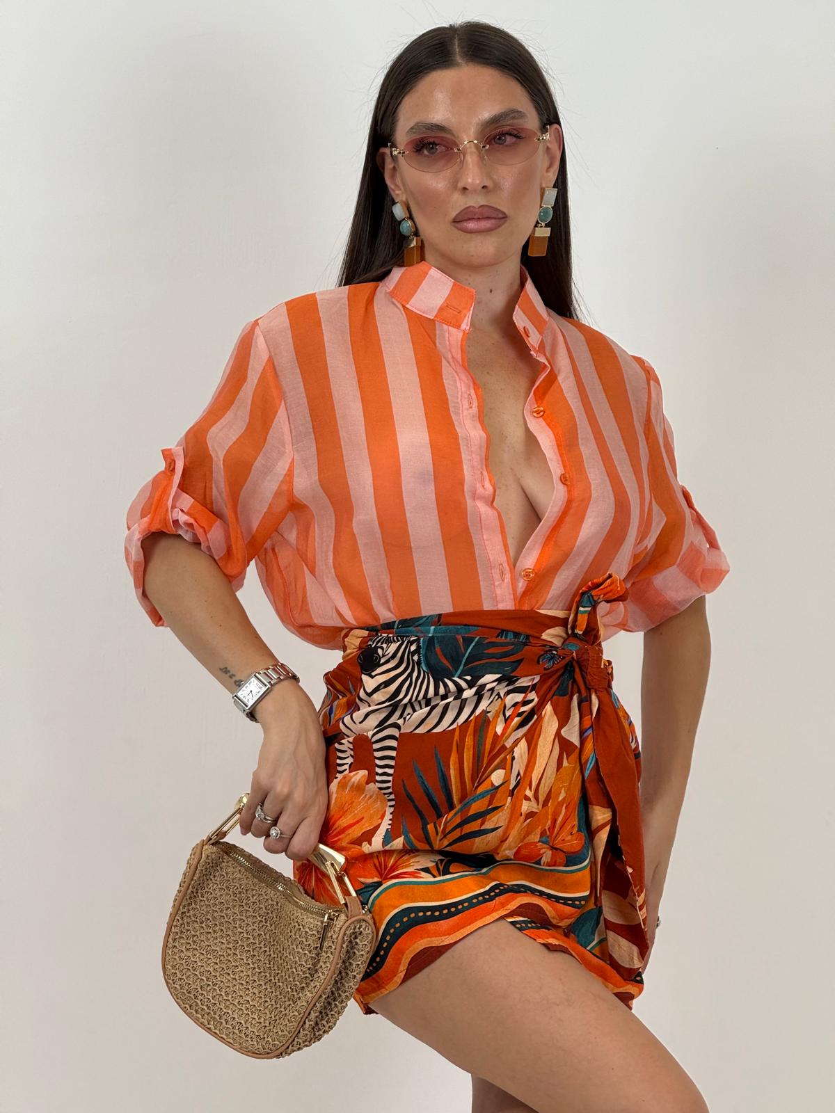 Camicia a righe CIPRIA&amp; ARANCIONE