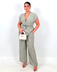 CURVY Cordset PINK - completo composto da blusa con fiocco in vita e pantalone palazzo LOW - COST