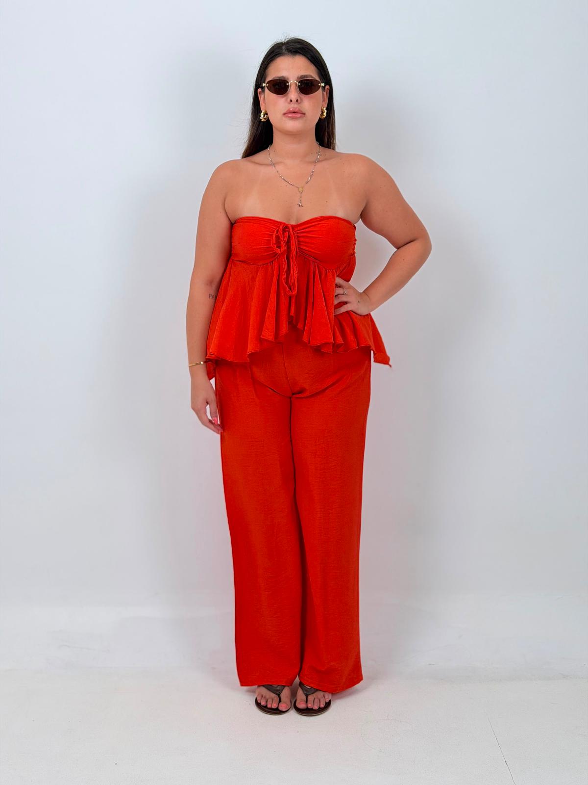 CURVY Cordset RUBY - Completo top a fascia e Pantalone low cost