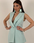 Tailleur KESSY - Tailleur sartoriale con giacca modello smanicato e pantalone palazzo