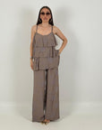 Cordset ELISA - Completo blusa con rouche e pantalone