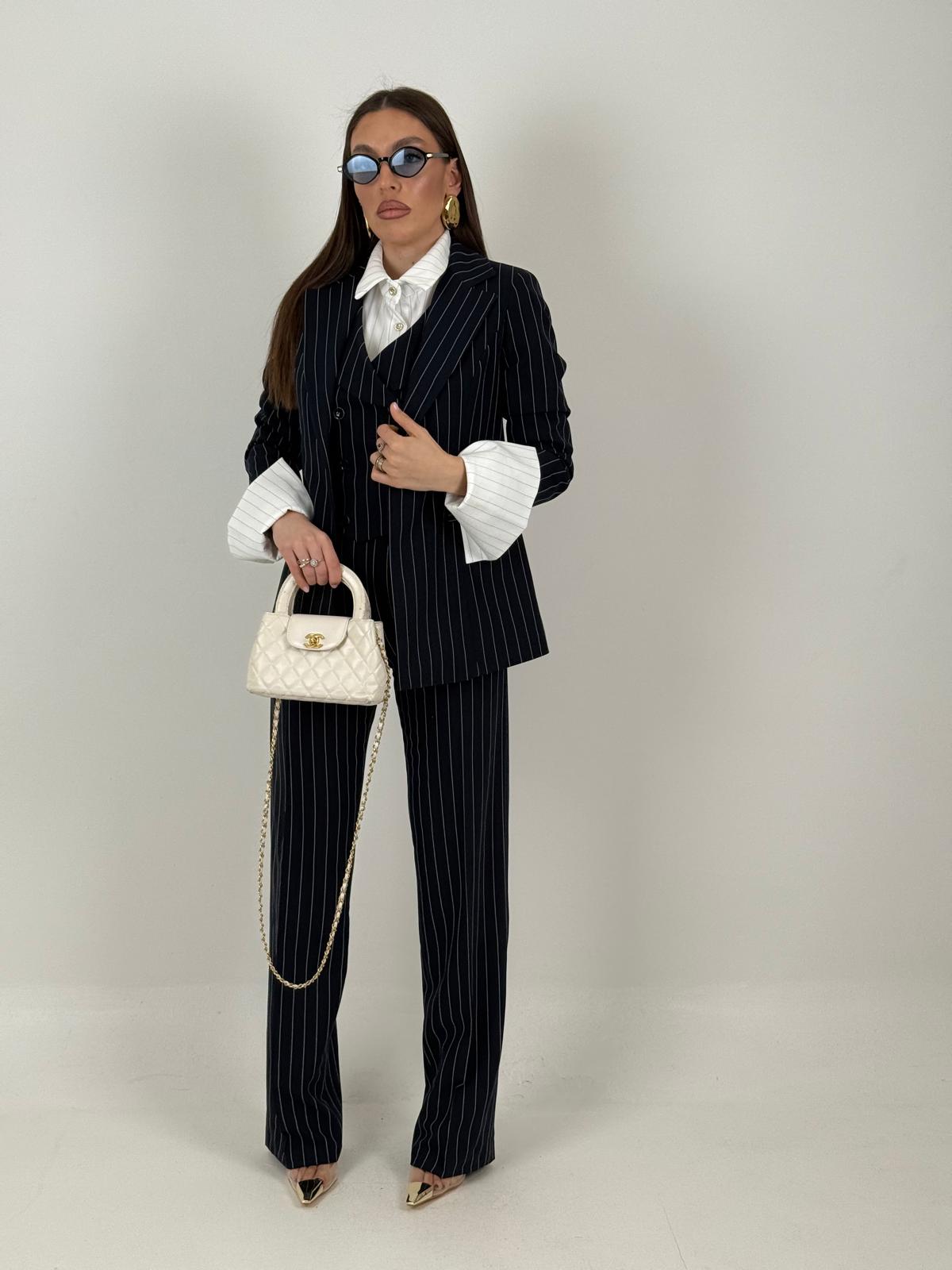 Tailleur Swami - Tailleur sartoriale tre pezzi top giacca e pantalone gessato