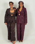 CURVY Tailleur KATIA - Completo giacca e pantalone con dettagli in pietra
