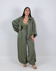 CURVY Cordset Ariane - Completo blusa con zip e pantalone