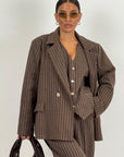 Tailleur LINA - Completo tre pezzi,giacca gilet e pantalone gessato