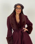 Cappotto STEFFY - Cappotto lungo con maniche e collo in pelliccia