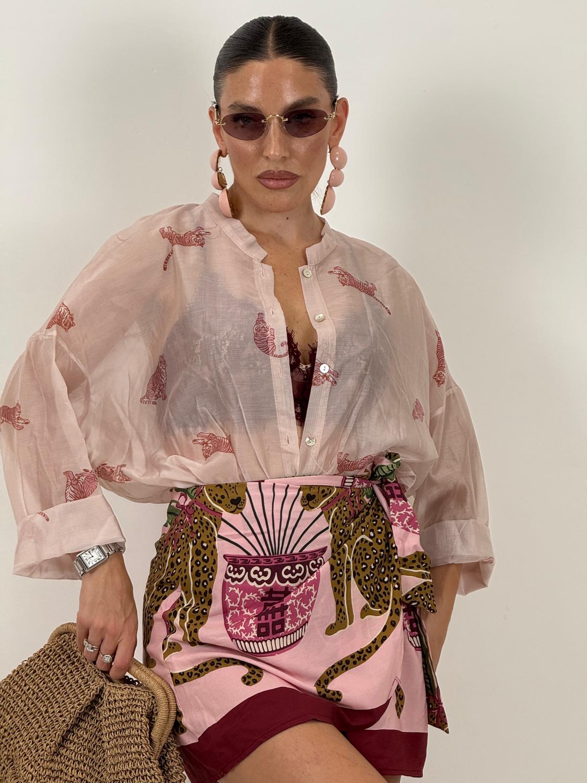 Camicia TIGER ROSA velata