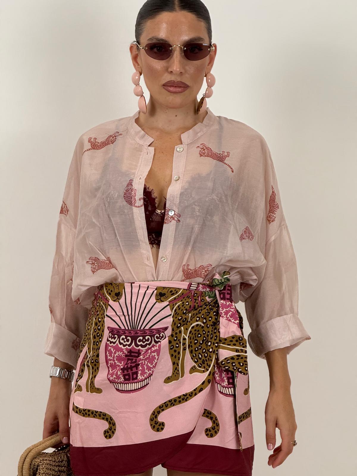 Camicia TIGER ROSA velata