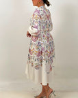 CURVY Abito MELLOR. - abito lungo fantasia a fiori con Cintura nel punto Vita - collezione chic
