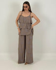 Cordset ELISA - Completo blusa con rouche e pantalone